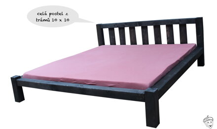 Masivní trámová postel Black Casper