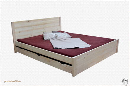 Masivní postel JENNIFER s úložným prostorem.